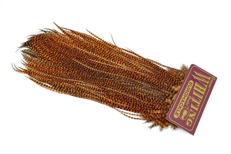 Eurohackle Saddle Grizzly dyed Golden Brown view 2