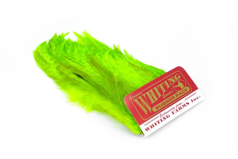 Whiting Bugger Pack White dyed Fl. Green Chartreuse view 2