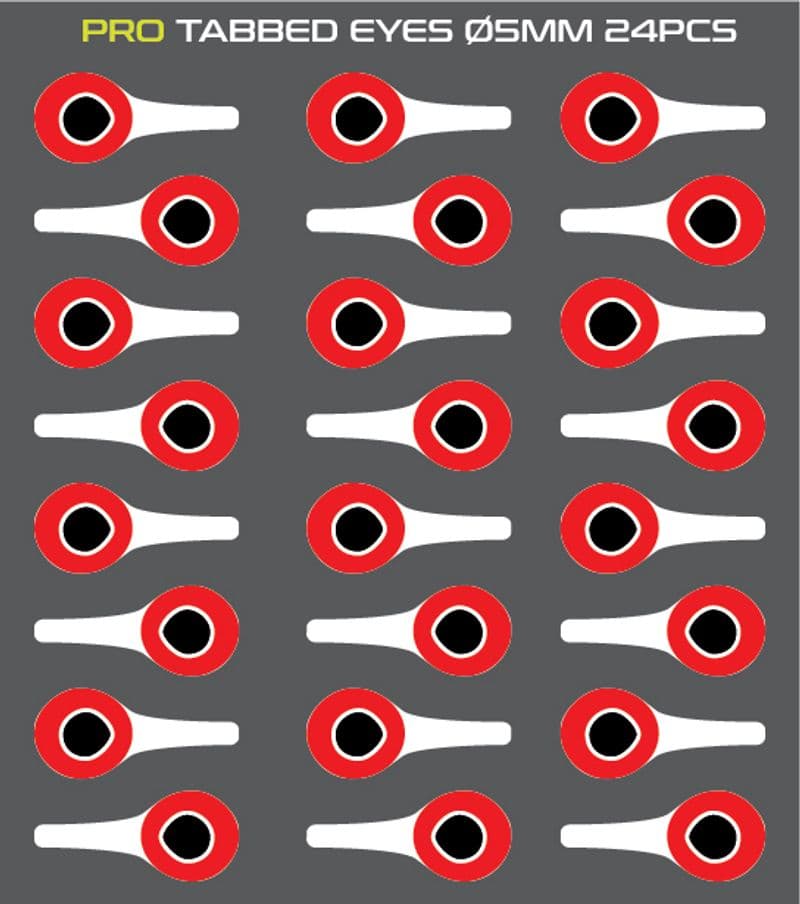 3D Tabbed Eyes Silver/Hot Red view 4
