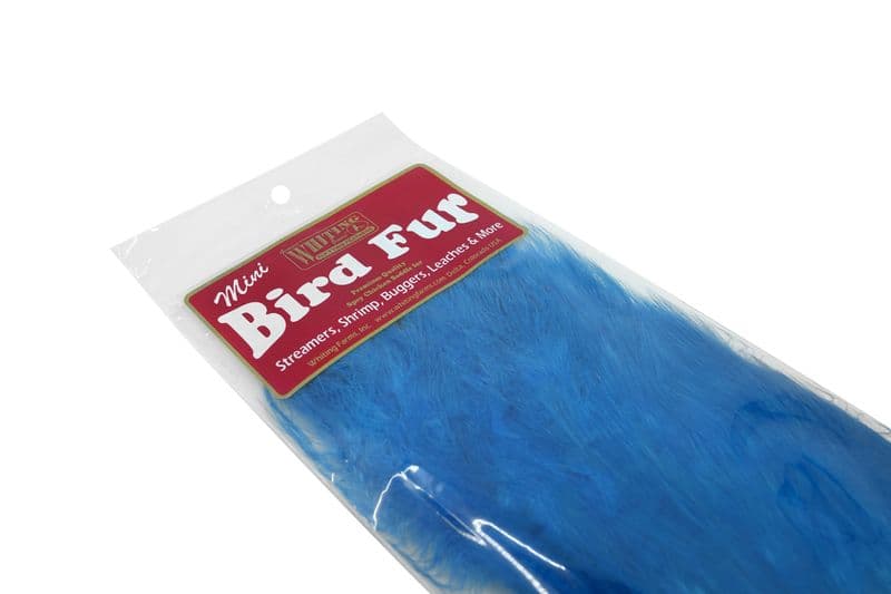 Mini Bird Fur White dyed Kingfisher Blue view 1