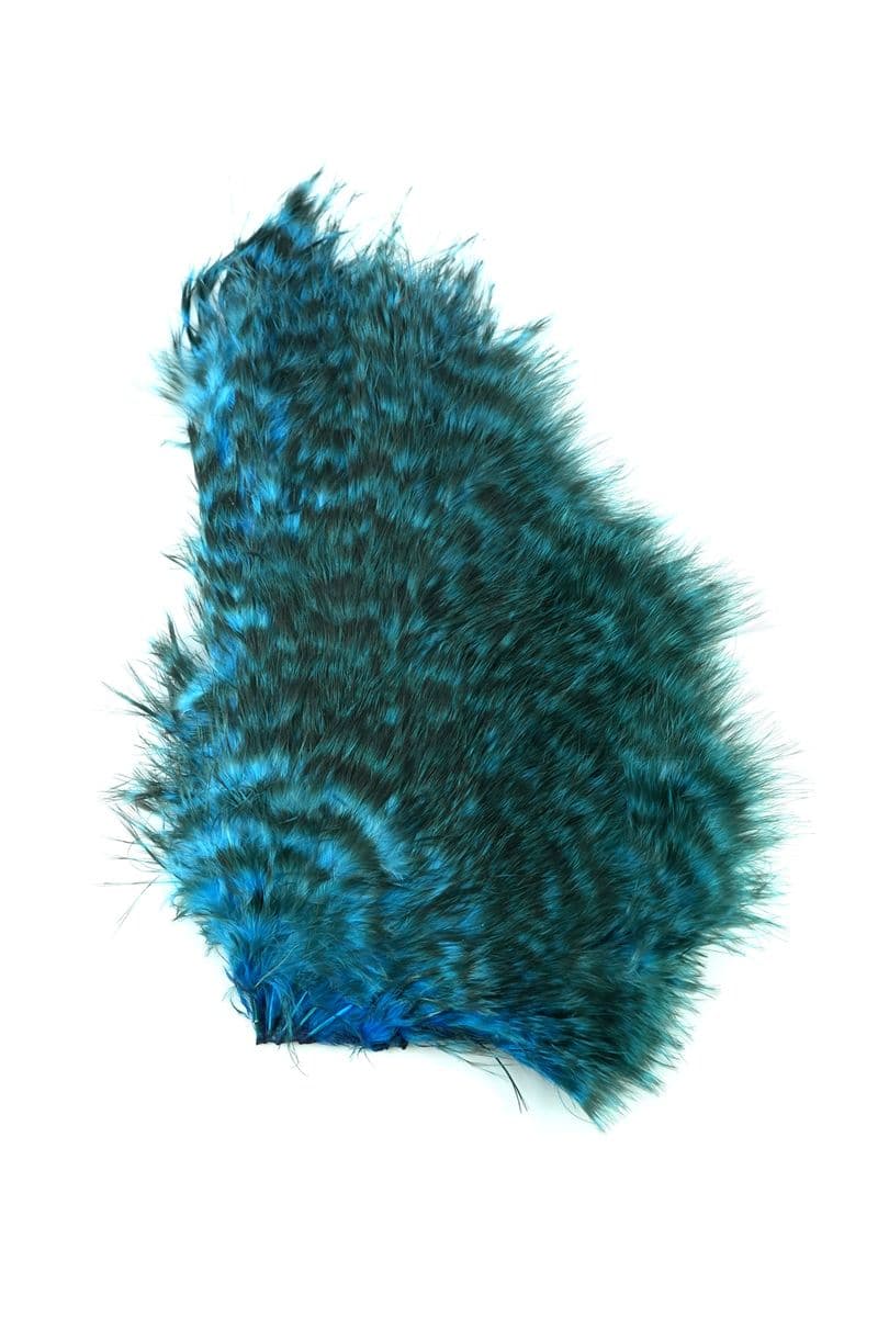 Mini Bird Fur Grizzly dyed Kingfisher Blue view 3