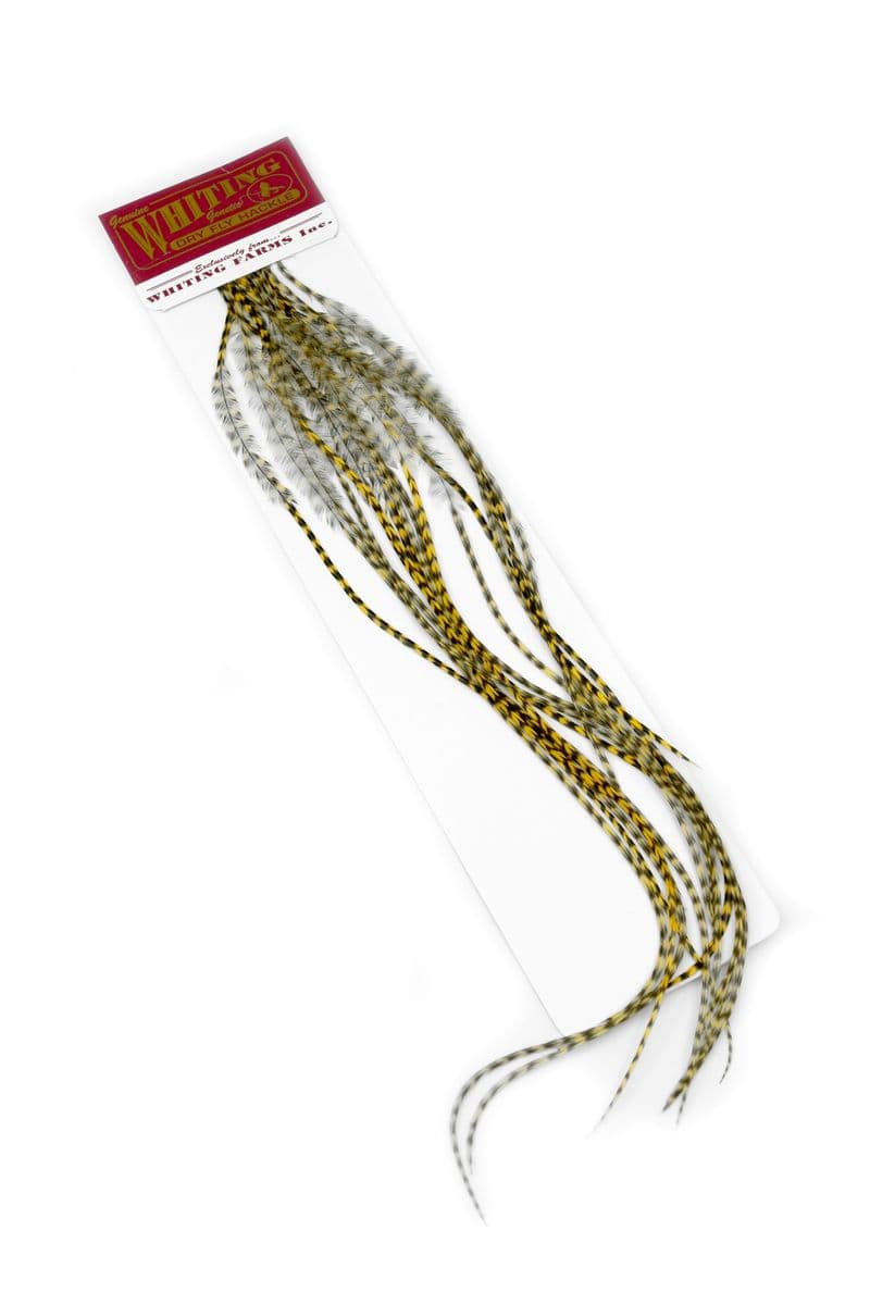 Whiting 100 Pk Size 18 Grizzly dyed Golden Straw view 1