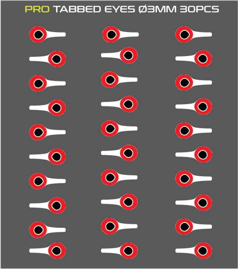 3D Tabbed Eyes Silver/Hot Red view 2