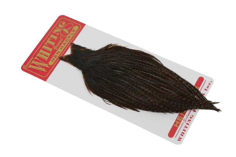 Whiting Hen Cape Grizzly dyed Brown view 1