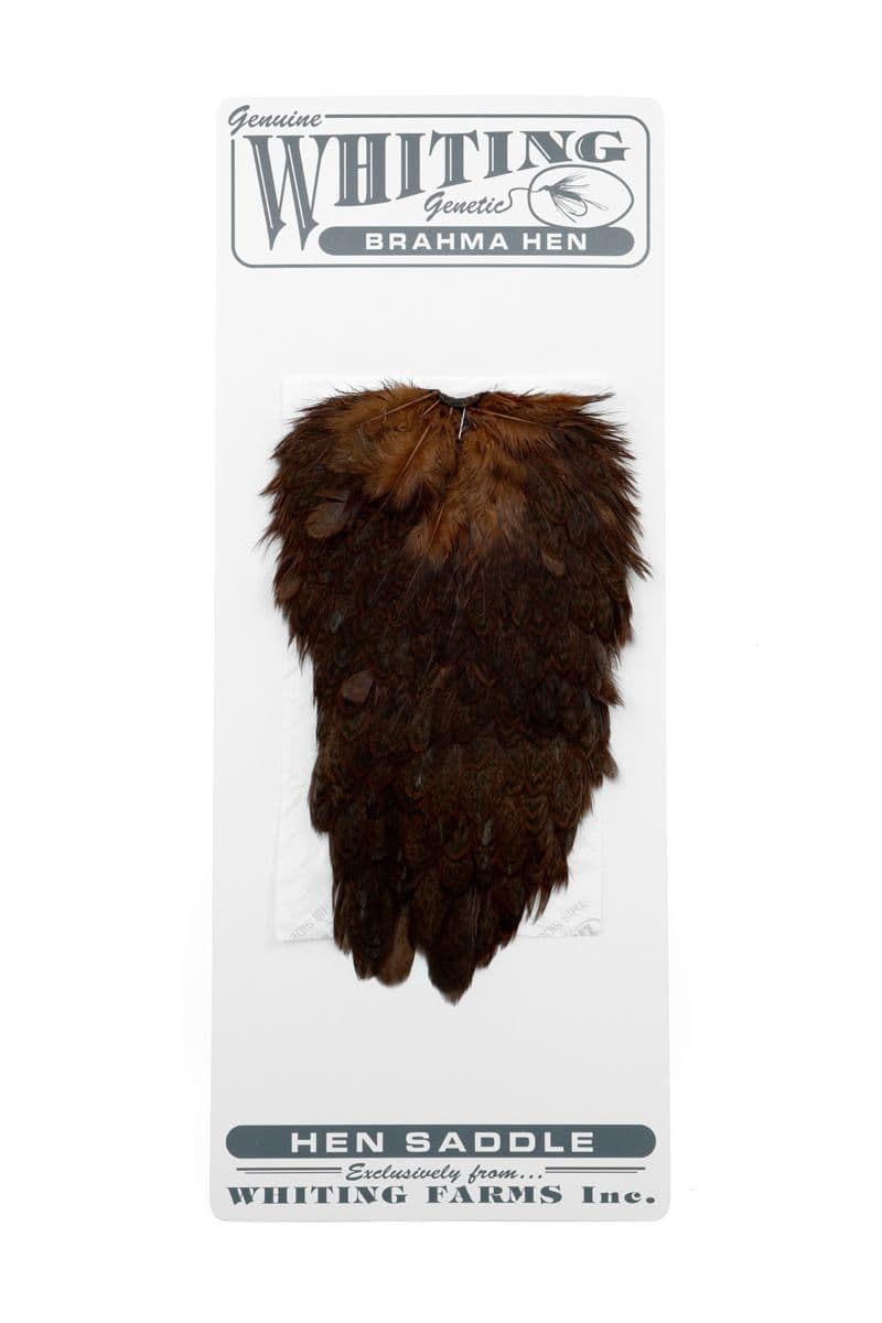 Brahma Hen Saddle Mottled Grey dyed Natural Brown view 3