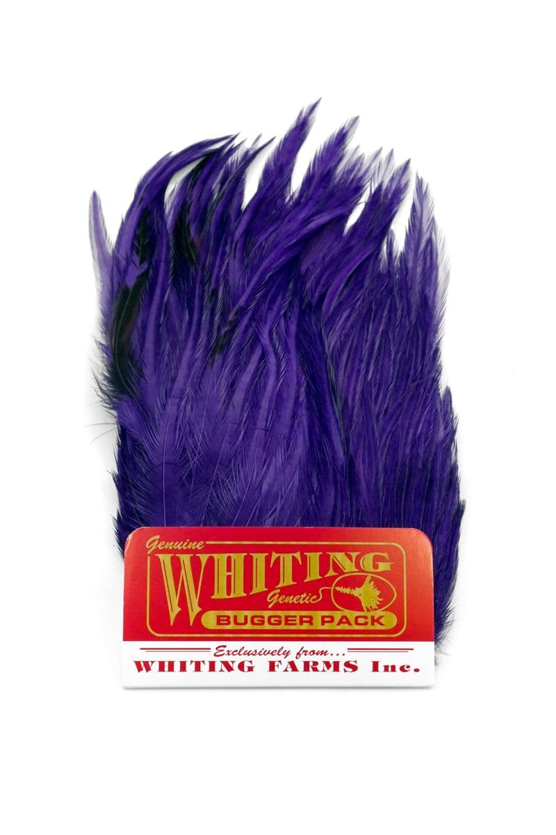Whiting Bugger Pack White dyed Purple view 3