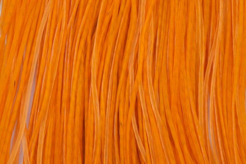 Eurohackle Saddle White dyed Shrimp Orange view 1