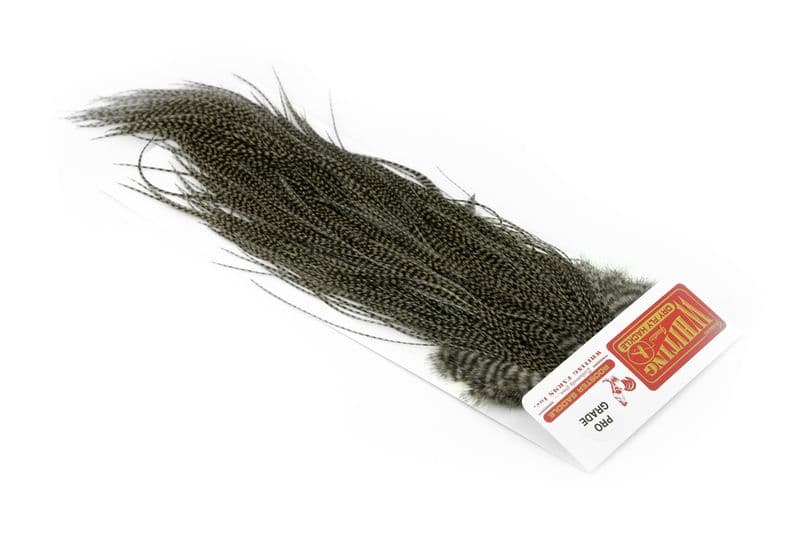 Whiting Pro Grade Midge Saddle Grizzly dyed Dun view 2