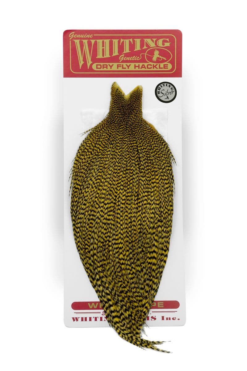 Whiting Silver Cape Grizzly dyed Golden Straw view 3