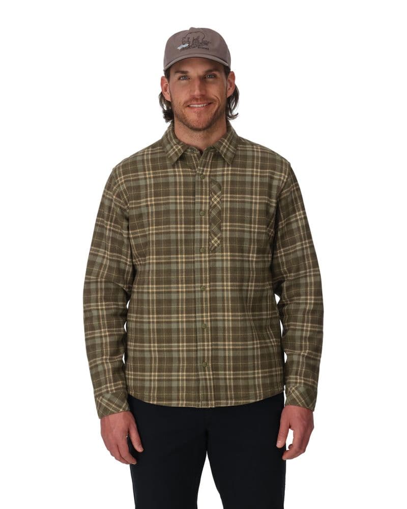 Coldweather Shacket Schooner Plaid: Loden view 3