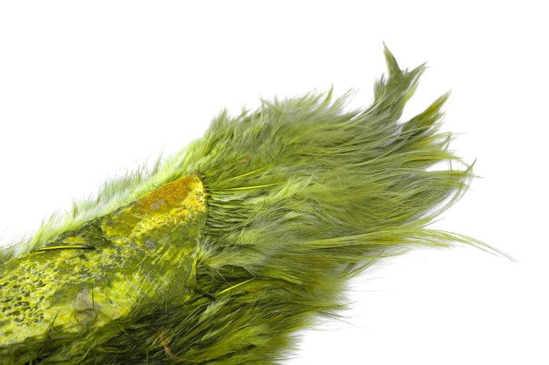 Bird Fur White dyed Dark Olive view 1