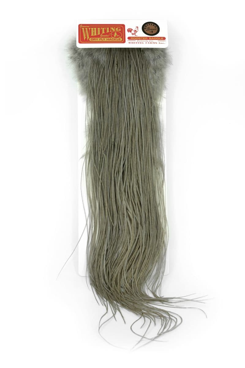 Whiting Bronze Midge Saddle White dyed Medium Dun view 3