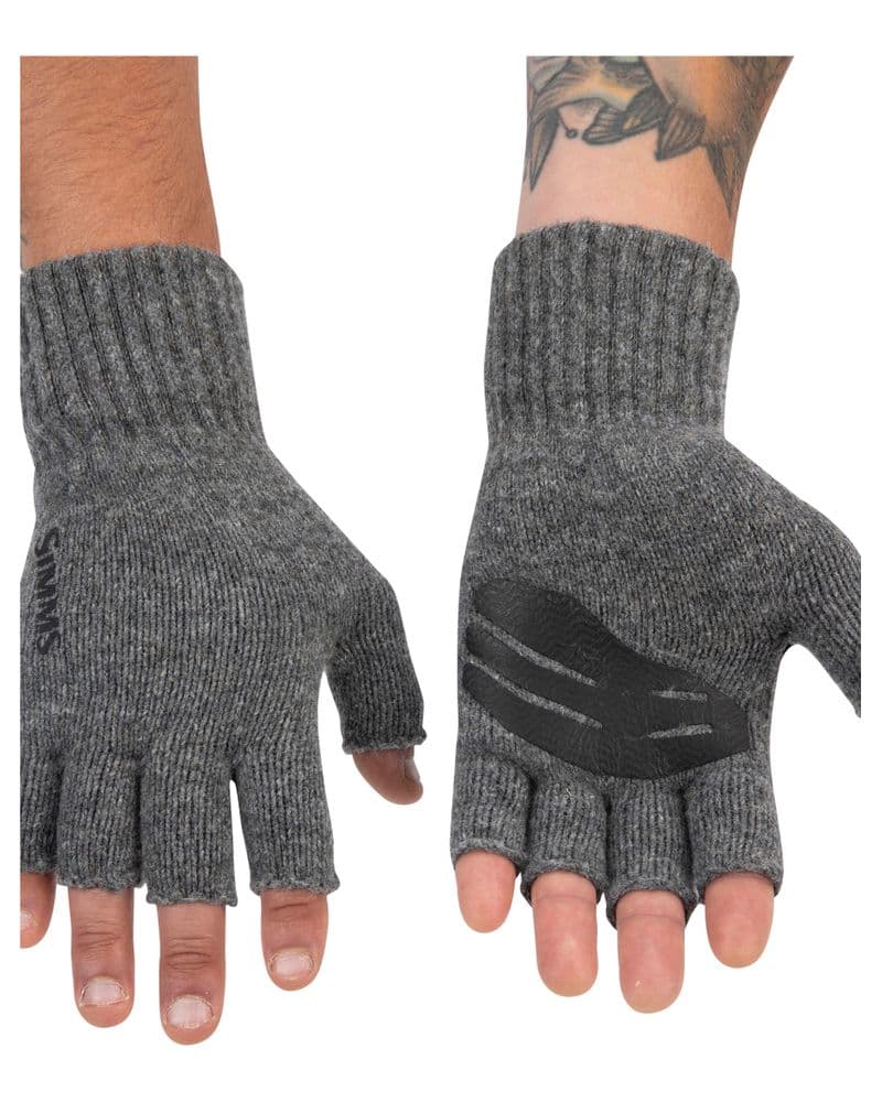 Wool ½ Finger Glove Steel view 3