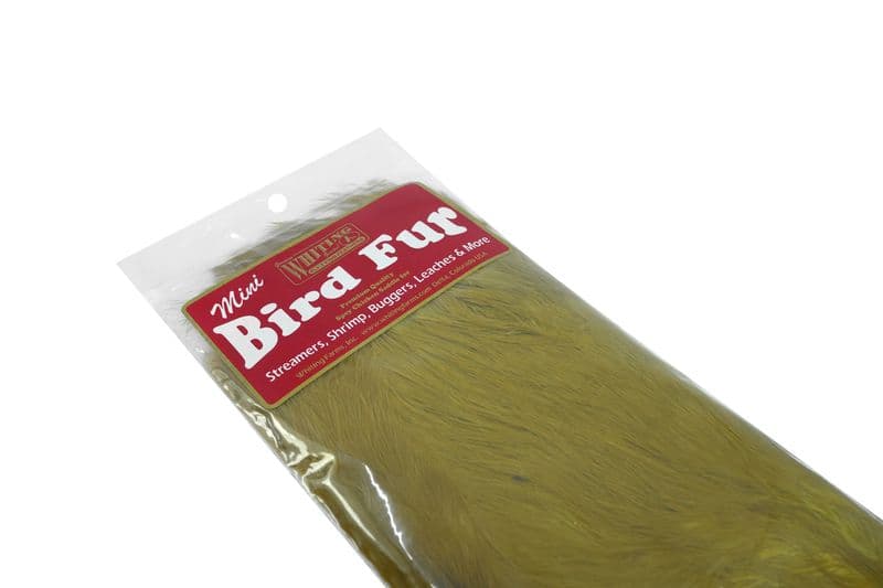 Mini Bird Fur White dyed Golden Olive view 1