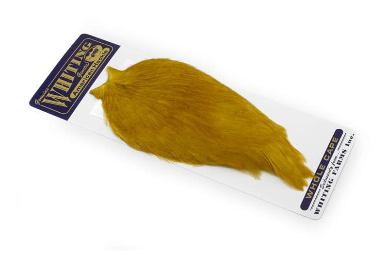 American Rooster Cape White dyed Golden Olive view 2