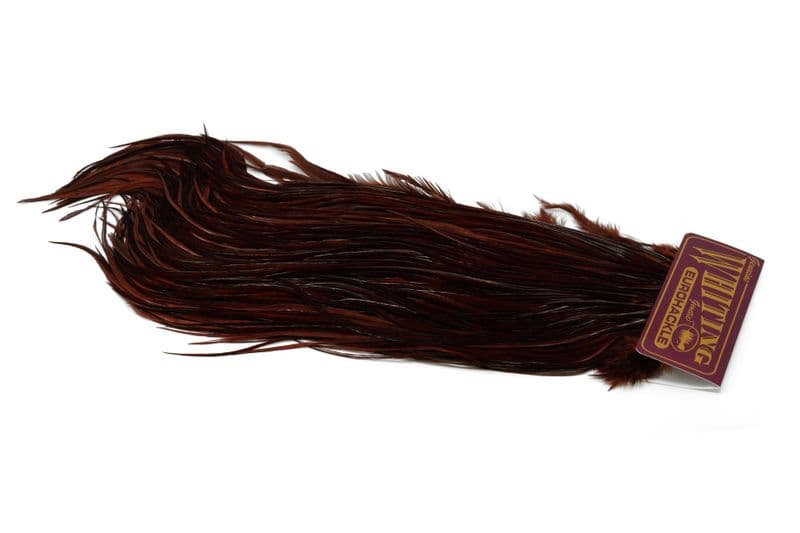 Eurohackle Saddle White dyed Coachman Brown view 2