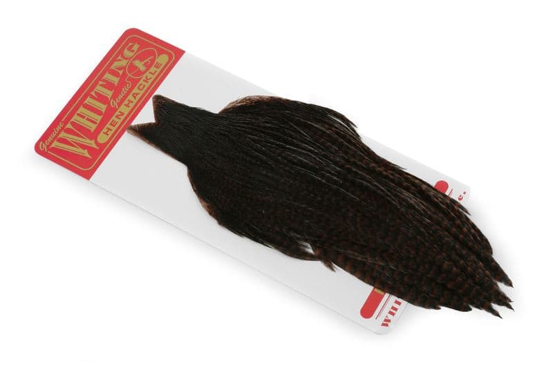 Whiting Hen Cape Grizzly dyed Coachman Brown view 1