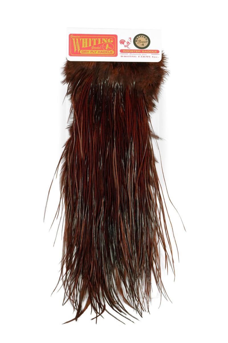 Whiting Bronze Midge Saddle White dyed Coachman Brown view 3