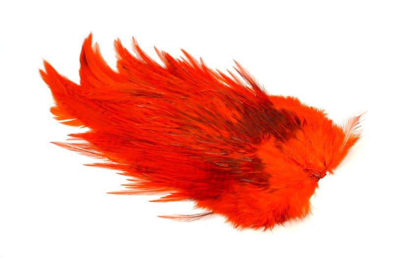4 B's Rooster Saddle White dyed Orange view 1