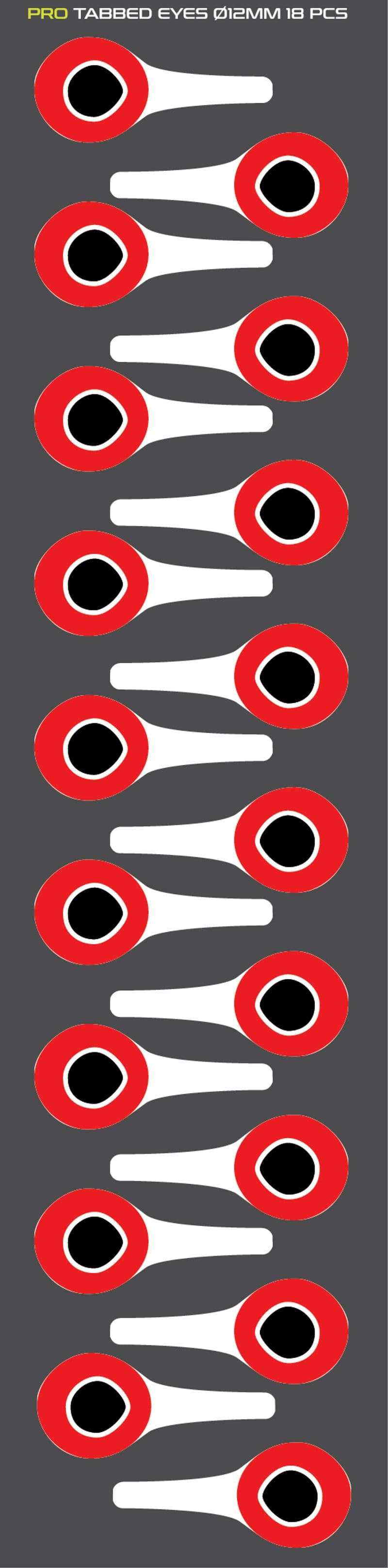 3D Tabbed Eyes Silver/Hot Red view 7