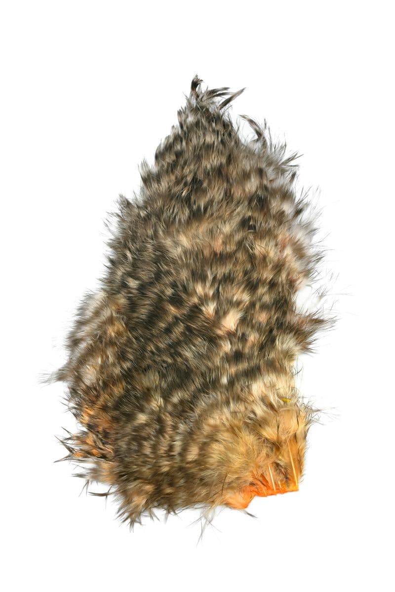 Mini Bird Fur Grizzly dyed Salmon view 3