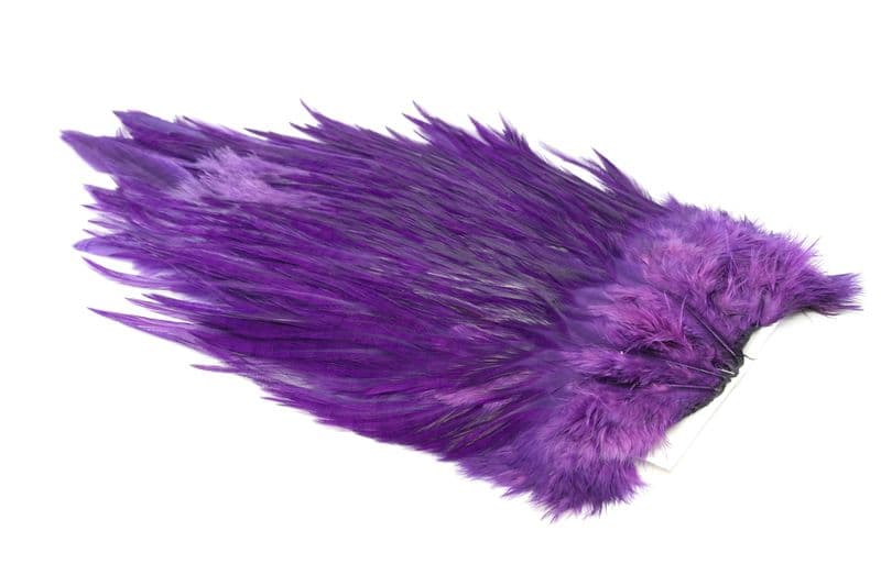 4 B's Rooster Saddle White dyed Purple view 1