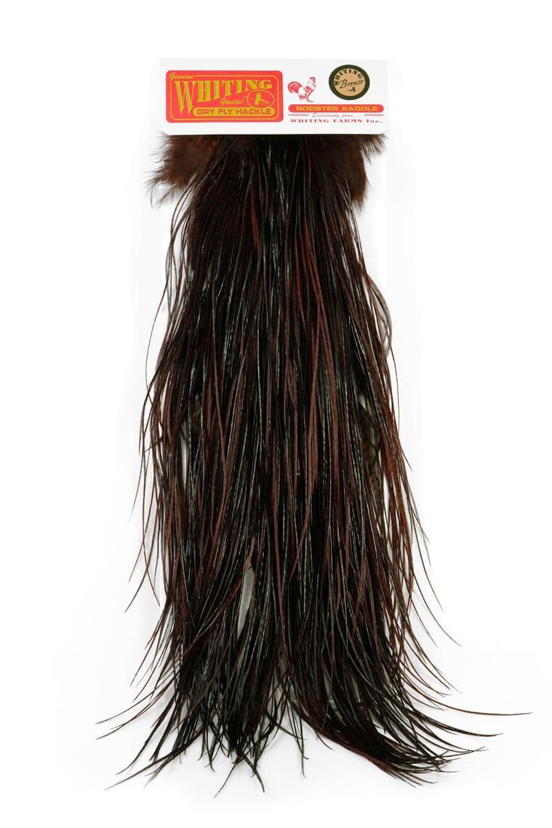 Whiting Bronze Midge Saddle Grizzly dyed Coachman Brown view 3