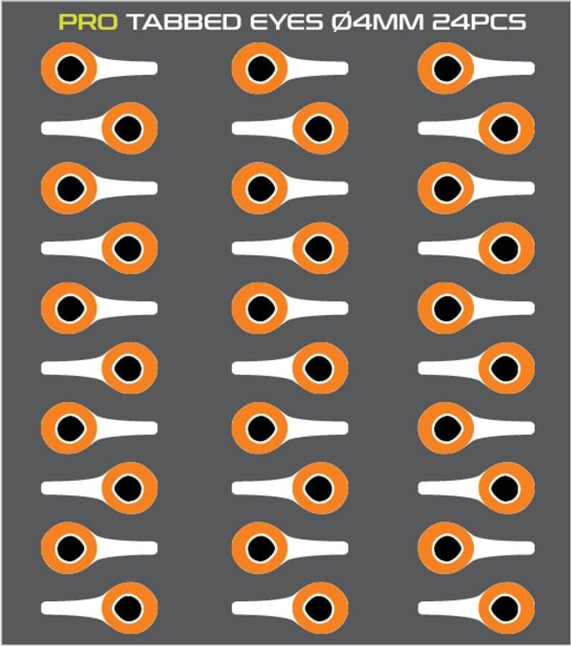 3D Tabbed Eyes Silver/Hot Orange view 3