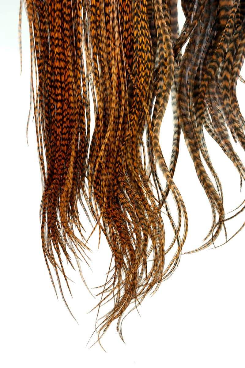 Eurohackle Saddle Grizzly dyed Brown view 4