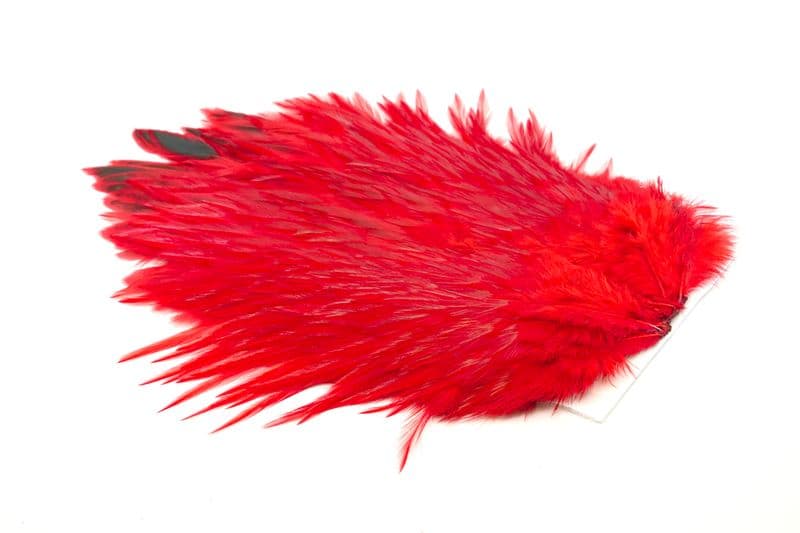 4 B's Rooster Saddle White dyed Red view 1
