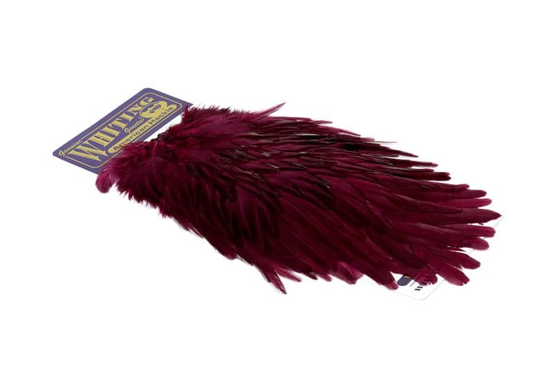 American Rooster Saddle White dyed Claret view 2
