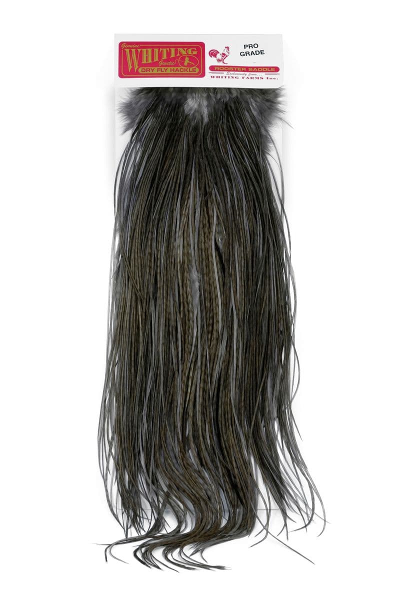 Whiting Pro Grade Saddle White dyed Dark Dun view 3