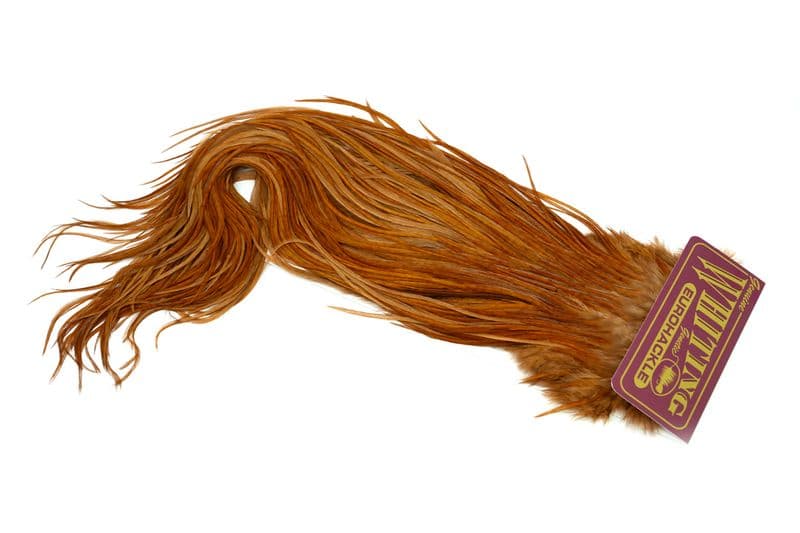 Eurohackle Saddle White dyed Brown view 2