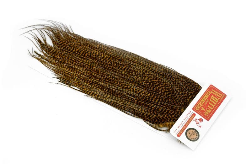 Whiting Silver Saddle Grizzly dyed March Brown view 2