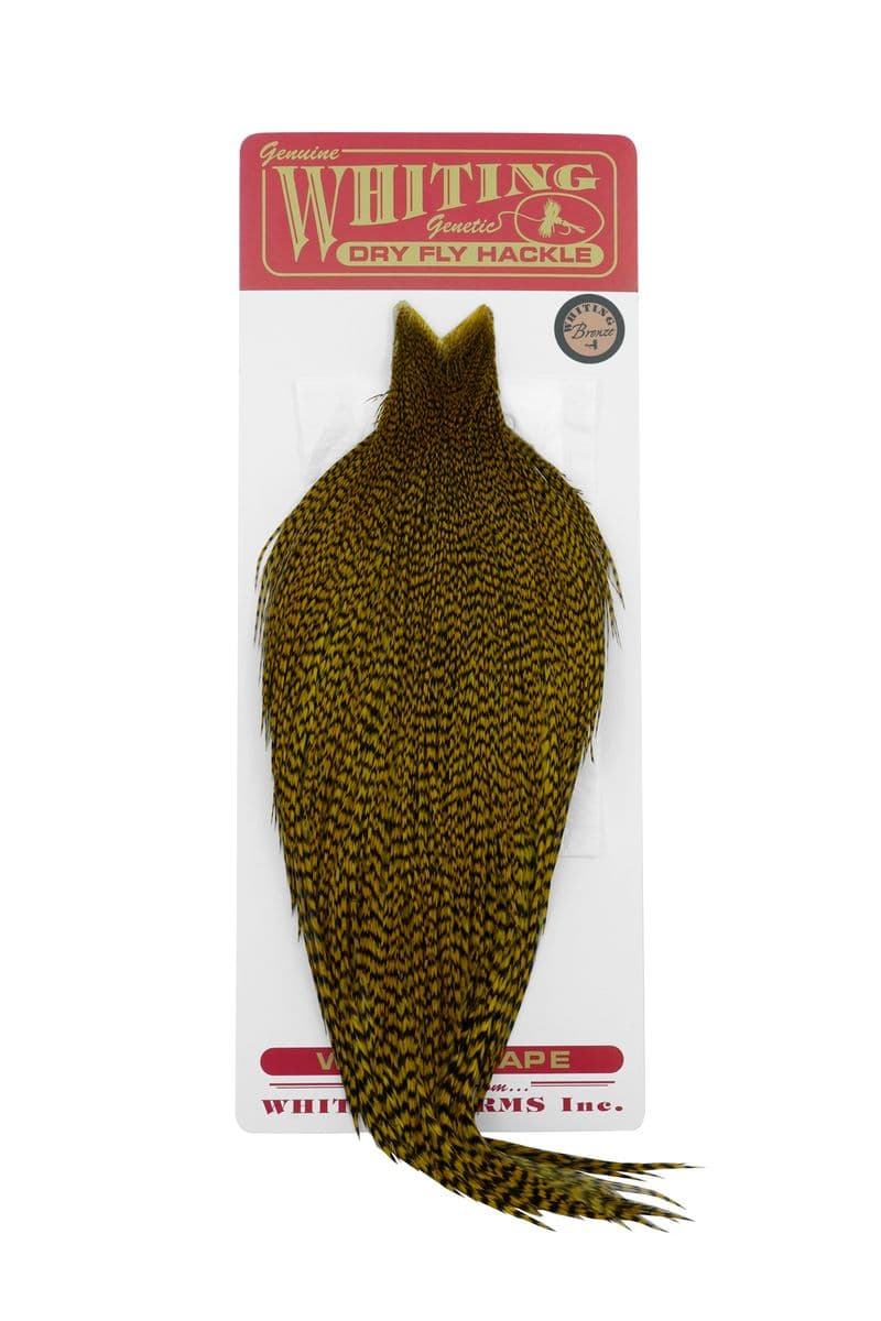 Whiting Bronze Cape Grizzly dyed Golden Olive view 3