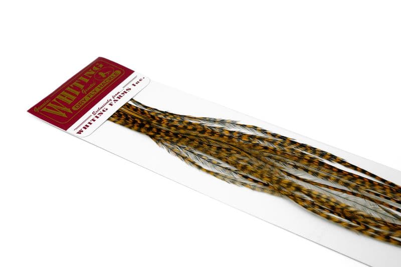 Whiting 100 Pk Size 16 Grizzly dyed March Brown view 3