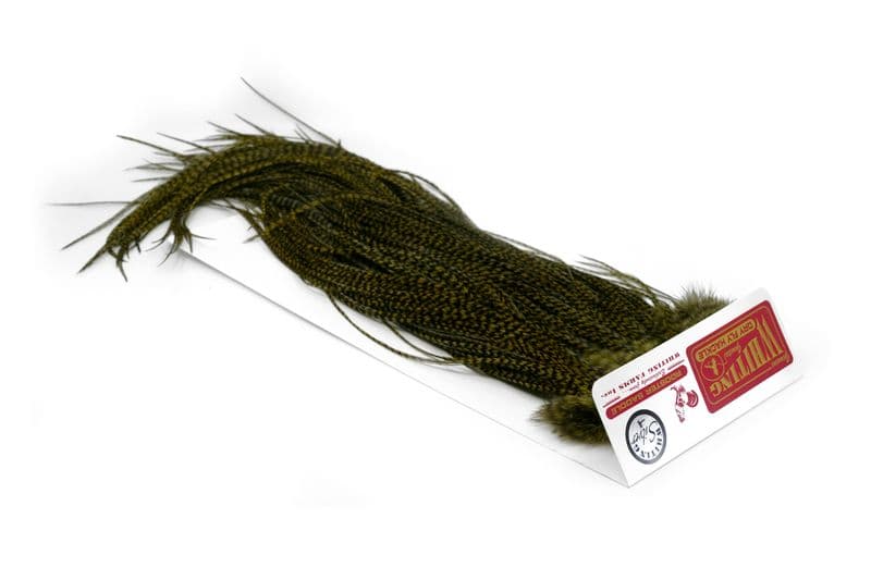 Whiting Silver Saddle Grizzly dyed Dark Olive view 2