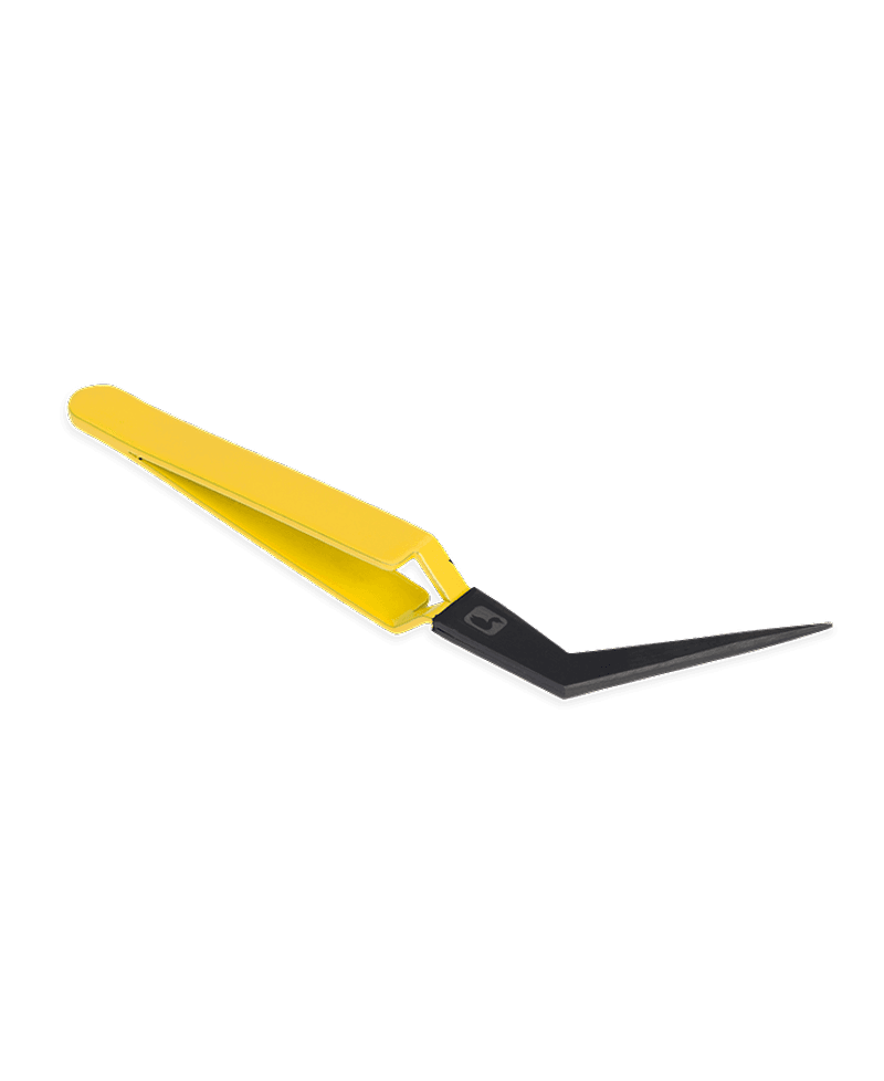 Mini Curved D-Loop Tweezer - Yellow view 2
