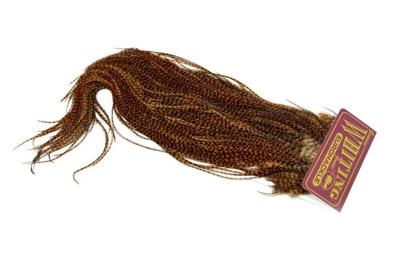 Eurohackle Saddle Grizzly dyed Brown view 2