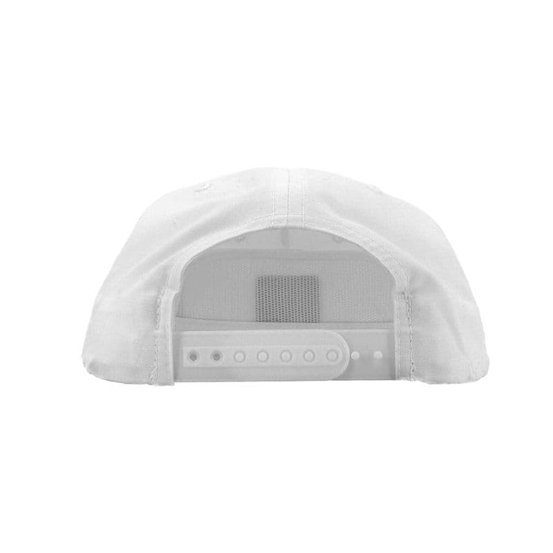 Flat Bill Rope Cap - White With Navy Rope view 3