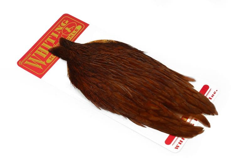 Whiting Hen Cape White dyed Brown view 1