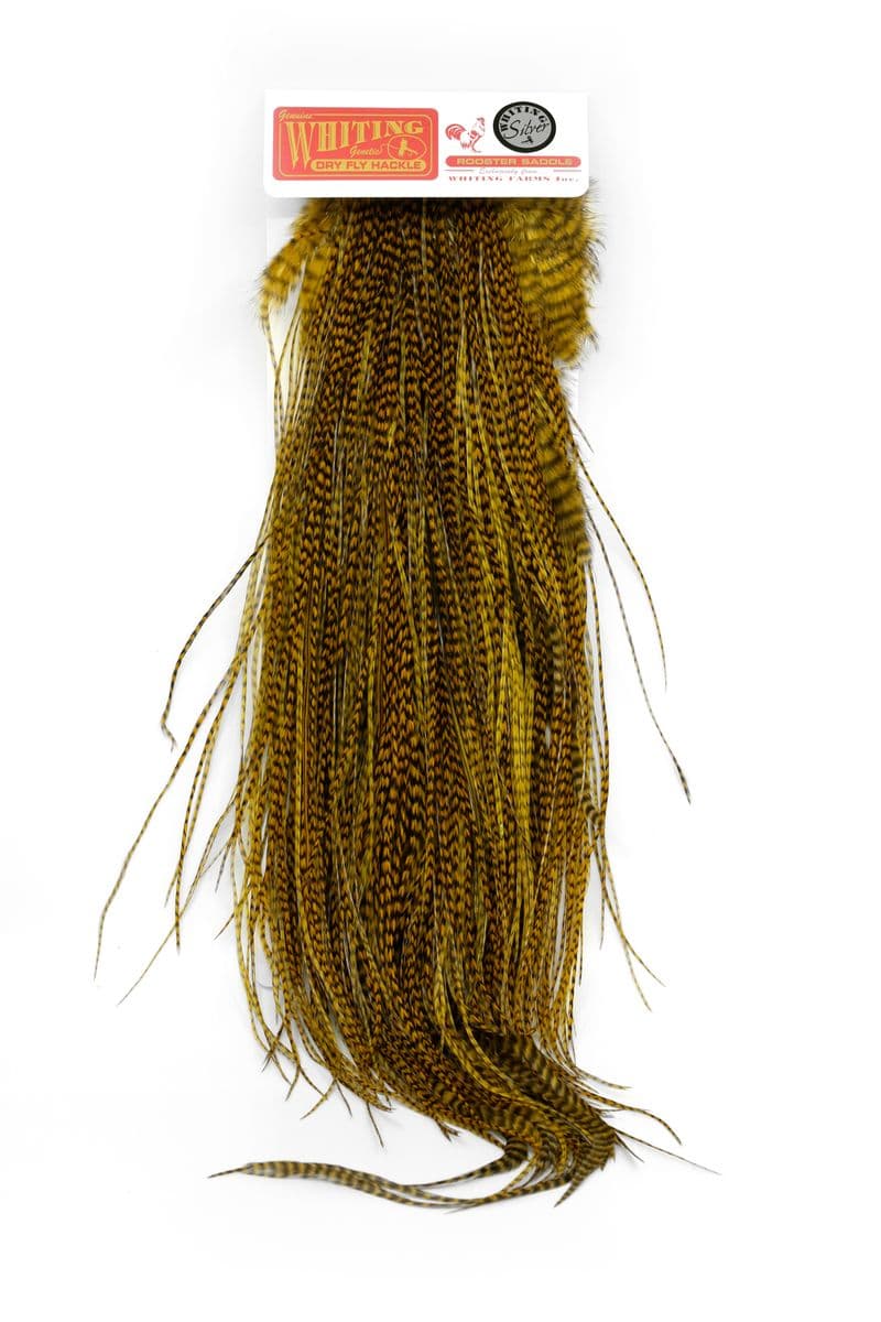 Whiting Silver Saddle Grizzly dyed Golden Olive view 3