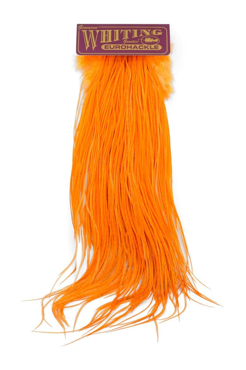 Eurohackle Saddle White dyed Shrimp Orange view 3