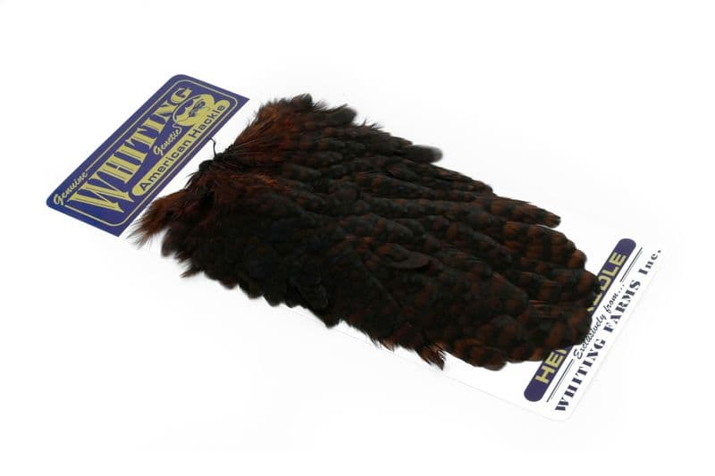 American Hen Saddle Grizzly dyed Coachman Brown view 1