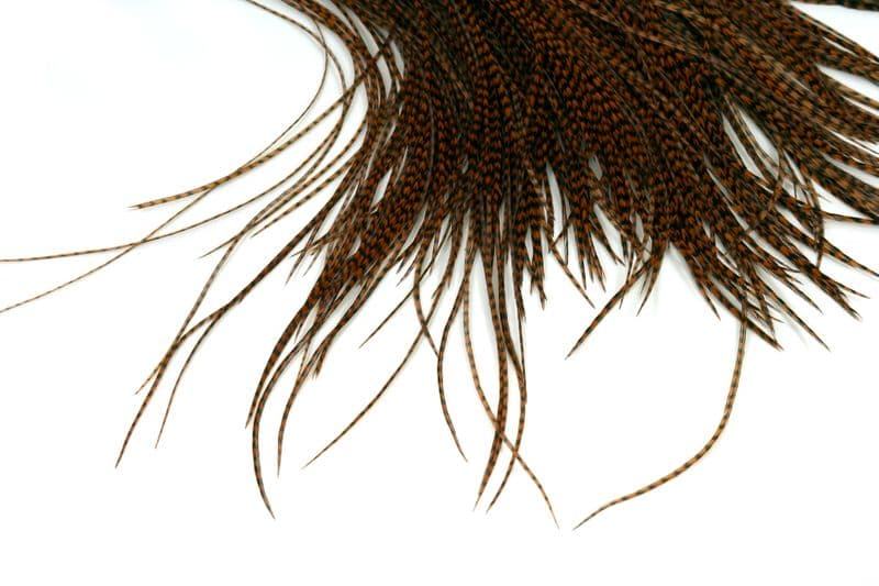 Whiting Bronze Midge Saddle Grizzly dyed Brown view 4