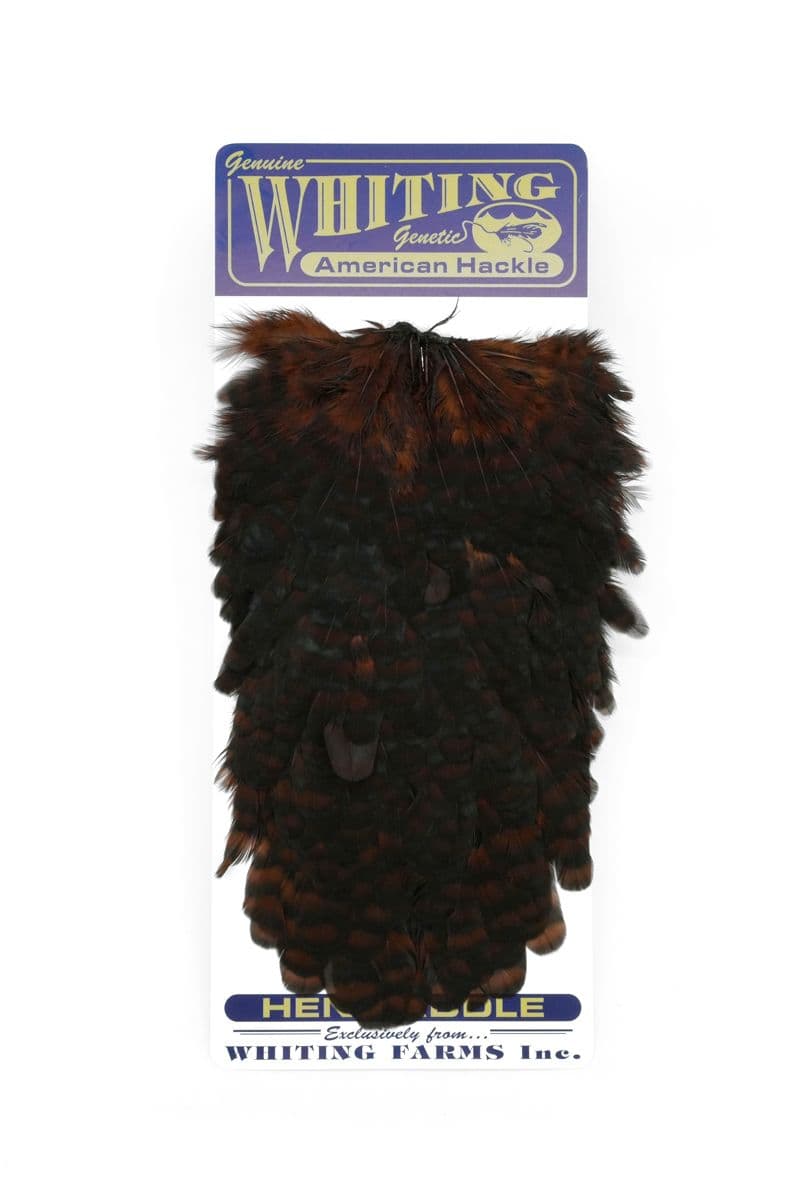 American Hen Saddle Grizzly dyed Coachman Brown view 2