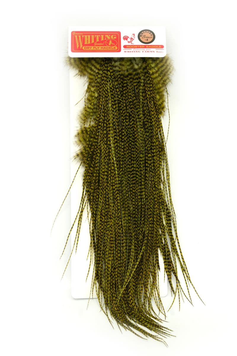 Whiting Silver Saddle Grizzly dyed Olive view 3