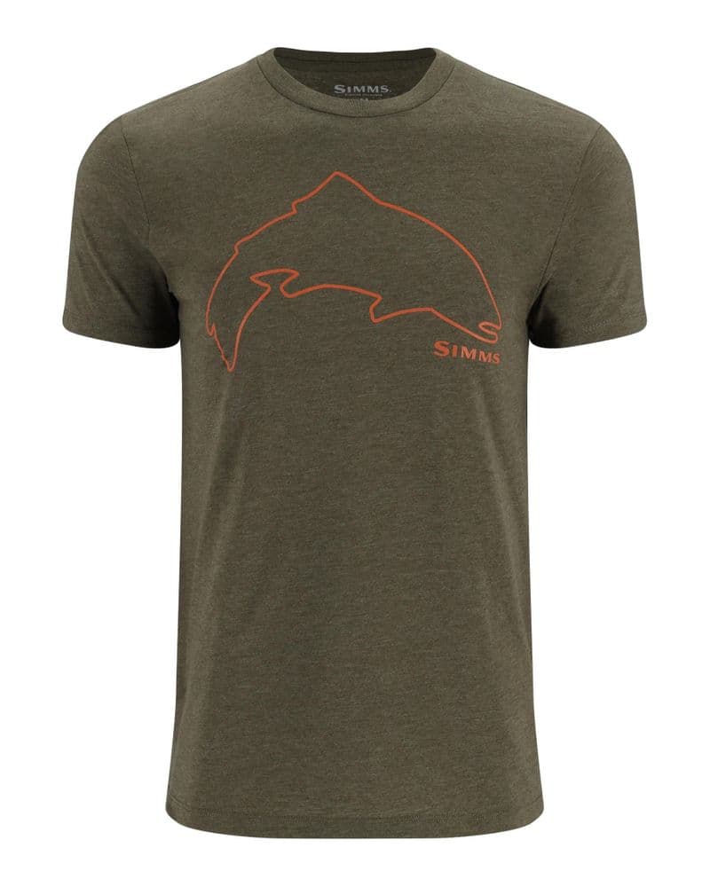 Trout Outline T-Shirt Loden Heather view 1