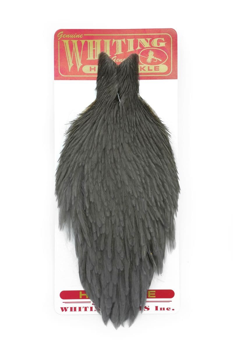 Whiting Hen Cape White dyed Dark Dun view 3