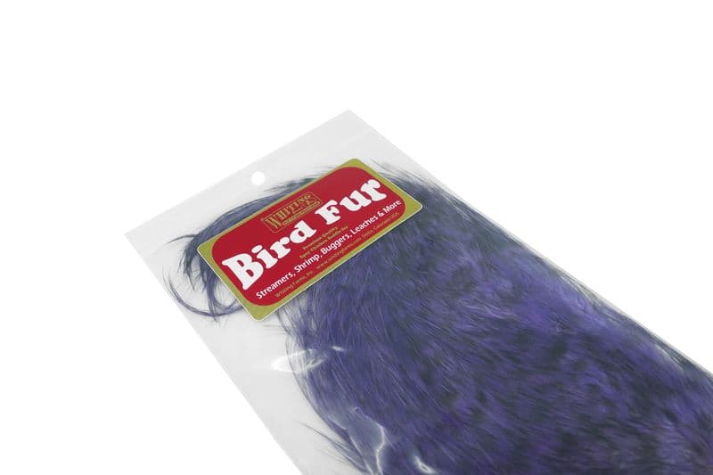 Bird Fur Grizzly dyed Purple view 1